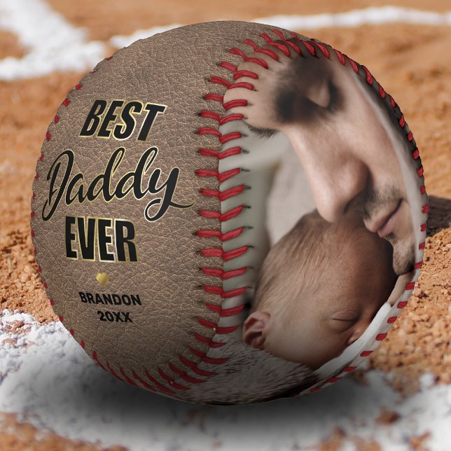 Vintage Best Daddy Ever Photo Baseball (Creator Uploaded)