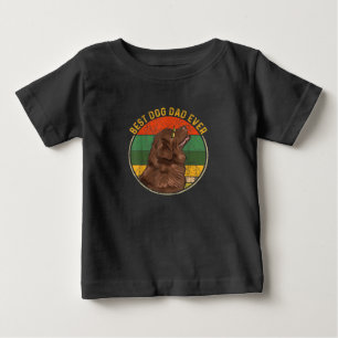 Vintage Best Dog Dad Ever Newfoundland Dog Lover Baby T-Shirt
