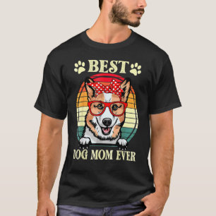 Vintage Best Dog Mom Ever Corgi Mom T-Shirt
