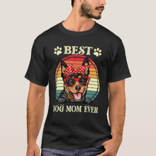 Vintage Best Dog Mum Ever Dog Mama Australian Kelp T-Shirt