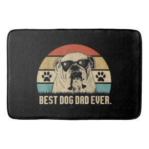 Vintage Best English Bulldog DAD Ever shirt Father Bath Mat