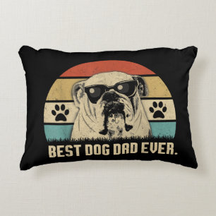 Vintage Best English Bulldog DAD Ever shirt Father Decorative Cushion