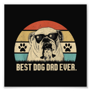 Vintage Best English Bulldog DAD Ever shirt Father Photo Print