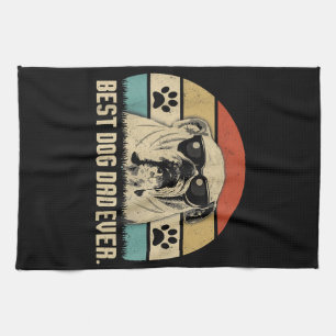 Vintage Best English Bulldog DAD Ever shirt Father Tea Towel