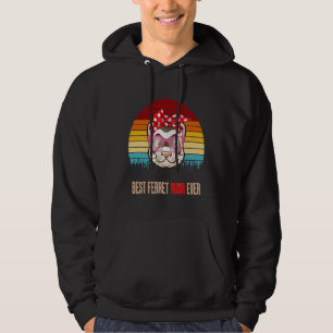 Vintage Best Ferret Mum Ever Animal Mother Hoodie