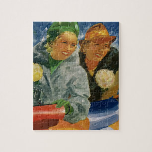 Vintage Best Friends! Elegant and Stylish Women Jigsaw Puzzle