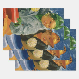Vintage Best Friends! Elegant and Stylish Women Wrapping Paper Sheet