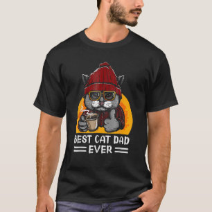 Vintage Best Funny Cat Father Dad Ever Cat Daddy F T-Shirt