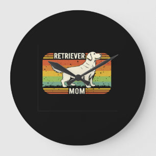 Vintage Best Golden Retriever Mum Dog Mum Large Clock