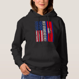 Vintage Best Grandad Ever Retro American Cambodia Hoodie