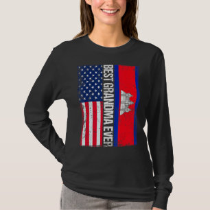 Vintage Best Grandma Ever Retro American Cambodia T-Shirt