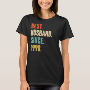 Vintage Best Husband Since 1998 24th Wedding Anive T-Shirt