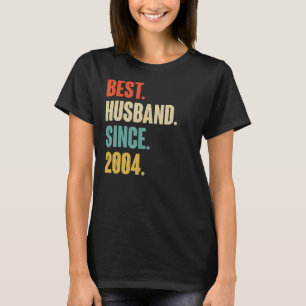 Vintage Best Husband Since 2004 18th Wedding Anive T-Shirt