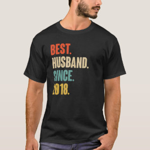 Vintage Best Husband Since 2018 4th Wedding Aniver T-Shirt