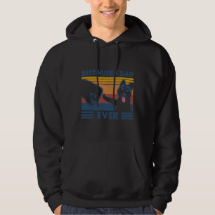 Vintage Best Husky Dad Ever Fist Bump Funny Husky Hoodie