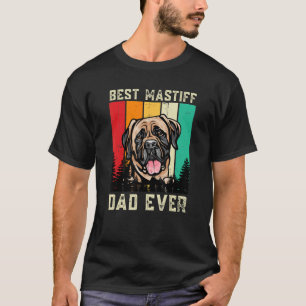 Vintage Best Mastiff Dad Ever Dog Father Paw Dad T-Shirt