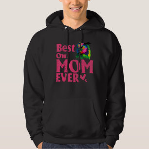 Vintage Best Owl Mum Ever  Cut Coloured Owl Mummy  Hoodie