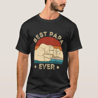 Vintage Best Papa Ever Fist Bump Funny Father'S Da T-Shirt