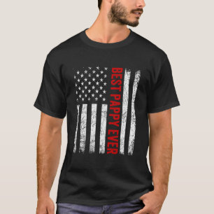 Vintage Best Pappy Ever American Flag Father's Day T-Shirt