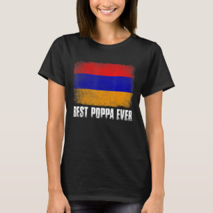Vintage Best Poppa Ever Men Retro Armenia Flag T-Shirt