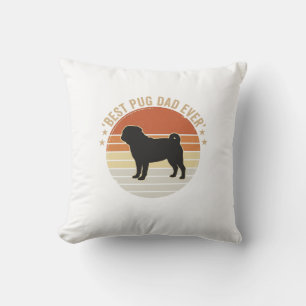 Vintage Best Pug Dad Ever Dog Lover Shirt Design_1 Cushion