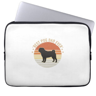 Vintage Best Pug Dad Ever Dog Lover Shirt Design_1 Laptop Sleeve
