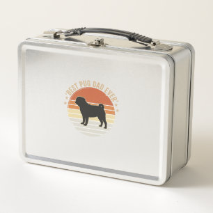 Vintage Best Pug Dad Ever Dog Lover Shirt Design_1 Metal Lunch Box