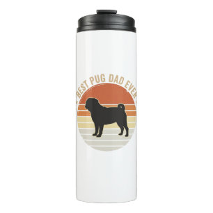 Vintage Best Pug Dad Ever Dog Lover Shirt Design_1 Thermal Tumbler