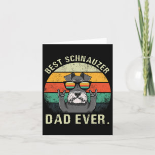 Vintage Best Schnauzer Dad Ever Shirt Fathers Day  Card