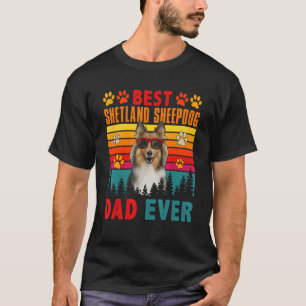 Vintage Best Shetland Sheepdog Dad Ever Cute Dog S T-Shirt