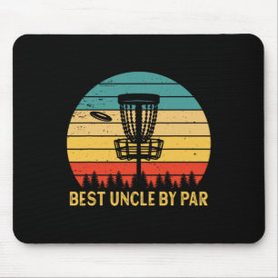 Vintage Best Uncle By Par Disc Golf Funny Father's Mouse Pad