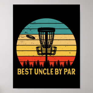 Vintage Best Uncle By Par Disc Golf Funny Father's Poster