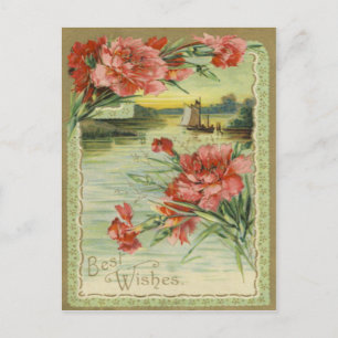 Vintage Best Wishes Postcard