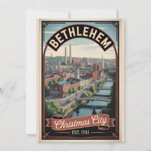 Vintage Bethlehem Pennsylvania Retro Travel Holiday Card