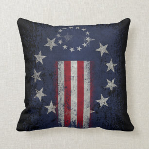 Vintage Betsy Ross American Flag Montage Cushion