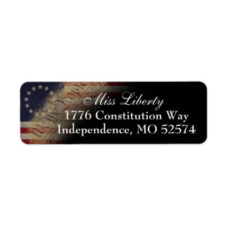Vintage Betsy Ross American Flag Return Address Label