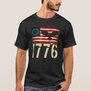 Vintage Betsy Ross Flag 1776 4th Of July Independe T-Shirt