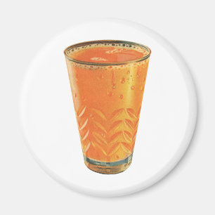 Vintage Beverages, Glass of Orange Juice Breakfast Magnet