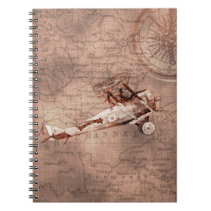 Vintage Bi-Plane Notebook