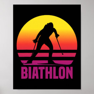 Vintage Biathlon Idea Regalo Sport Inverno Poster
