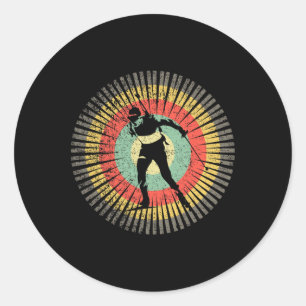 Vintage Biathlon Retro 70s Gift Vintage Biathlon Classic Round Sticker