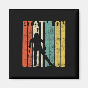 Vintage Biathlon Retro Biathlete Gift Magnet