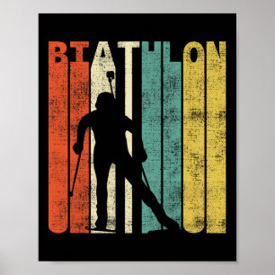 Vintage Biathlon Retro Biathlete Gift Poster