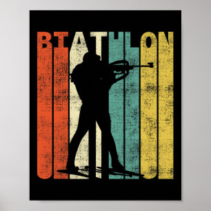 Vintage Biathlon Retro Biathlete Poster