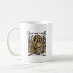 Vintage Biblical Betrayal Kiss Coffee Mug