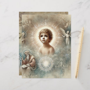 Vintage Biblical Prophecy of Jesus Scrapbook Paper