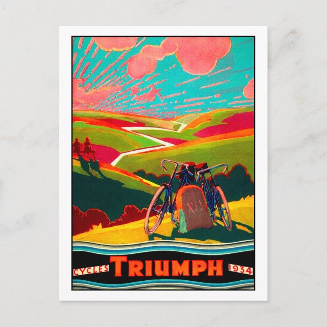 Vintage Bicycle Ad - Bike on Hillside Postcard (Front)