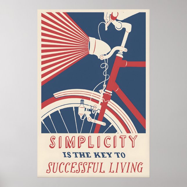 Vintage Bicycle Ad Poster Simplicity Art Print (Front)
