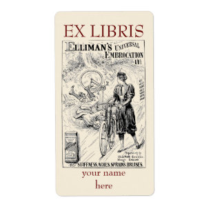 Vintage bicycle advert bookplate