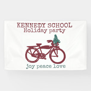 Vintage bicycle and Christmas tree design Banner